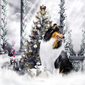 クリスマス魔法、ブルーメルラフCollie & Lambs - 箔シーズンカード