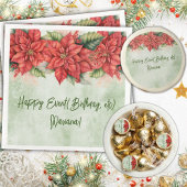 30歳の誕生日パーティークリスマスポインセチア 招待状