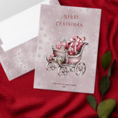 ギフトホリデー付きクリスマスそり ポストカード (この独立クリエイターのコレクションをカスタマイズ。)