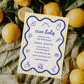 チャオベビーハンドドロッドブルー&イエローベビーシャワー フェイバーボックス