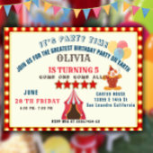 5thバースデーパーティーサーカステーマフォトコラージュ 招待状