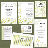 Modern Citrus Green Wildflower Wedding スタンダードランチョンナプキン