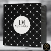 Black & White Bow Monogram Thank You Card エンクロージャーカード