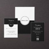 クラシックブラック&ホワイト結婚式招待状フラットカード 招待状 (この独立クリエイターのコレクションをカスタマイズ。)