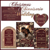 Classic Christmas Chinoiserie Romantic Wedding エンクロージャーカード