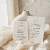 Classic Monogram White Wedding ラウンドペーパーコースター