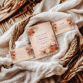 クラシックな秋の花のブライダルシャワー 招待状