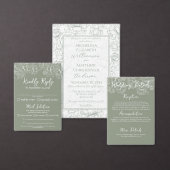 モダンセージクラシックグリー結婚差出人住所 ラベル (この独立クリエイターのコレクションをカスタマイズ。)