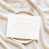 洗練された金ゴールドレーススクリプト結婚式招待状 招待状
