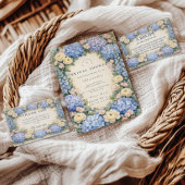 クラシックなハイドレンジアの花のブライダルシャワー 招待状