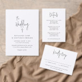 Classic Black and White Modern Wedding Invitation (この独立クリエイターのコレクションをカスタマイズ。)