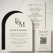 Classic Black and White Minimalist Wedding Details エンクロージャーカード