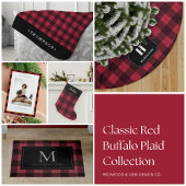 赤と黒バッファロープレイドモノグラムツリースカート ブラッシュドポリエステルツリースカート