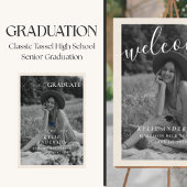 Green Tassel Senior Photo Graduation Announcement 招待状