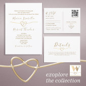 エレガント金ゴールド婚約パーティ 招待状