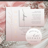 Classy Pink Gradient Bridal Shower ラウンドシール