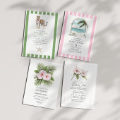 Coastal Chic Beach Club Pink Stripe Tropical トートバッグ