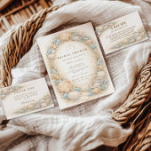 Coastal Seashell Wreath Bridal Shower 招待状