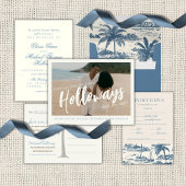 Coastal Destination Wedding Photo Save the Date  案内ポストカード