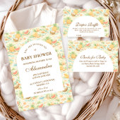 Coastal Tropical Fruits Baby Shower 招待状