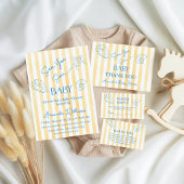 Coastal Yellow Stripes Sea You Soon Baby Shower ポスター
