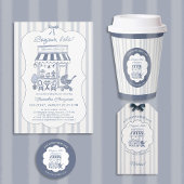 Book Insert Coffee Brewing Brunch Blue Baby Shower エンクロージャーカード