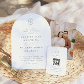 エレガントイニシャル写真QRコード結婚式RSVP エンクロージャーカード
