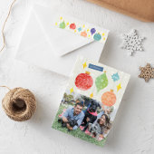 水彩画のオーナメントのクリスマスのカスタムな文字のギフト ラッピングペーパー