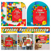 Colorful Building Blocks Birthday Napkins for Kids スタンダードカクテルナプキン