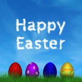 カラフルなハッピーイースターの卵 ポストイット