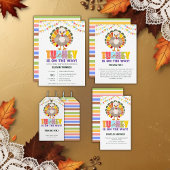 フェスティバルカラフルリトルターキーベビーシャワー 招待状