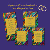 Opulent African destination wedding table number サンキューカード