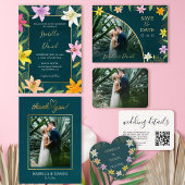 エレガントシンプルハートにシックな台本結婚愛 サンキューカード