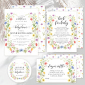 小さな野草の素朴なボホ女の子シャワー スタンダードカクテルナプキン