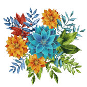 Colorful Modern Floral セーブザデート