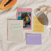 Colorful Pastel Hand Written Spring Fun Wedding 招待状