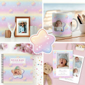 ハローベビーカスタムレインボー写真誕生のお知らせ 招待状