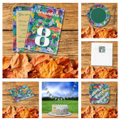 サファリカラフルテーマ誕生日忙し 招待状