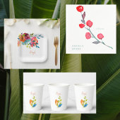 水カラフル色フローラブライダルシャワー 横断幕