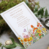 カラフルな野の花の結婚式の変更のお知らせ 案内状