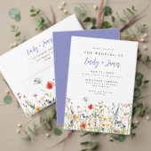 Bold Minimal Wildflower Wedding Invitation 招待状 (この独立クリエイターのコレクションをカスタマイズ。テスト)