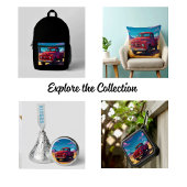 アメリカクラシックのピックアップトラック インビテーションポストカード