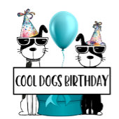 クールな犬の誕生日おめでとう 招待状