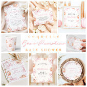 Little Pumpkin on the Way Pink Bow Baby Shower ポスター