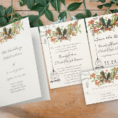 ティール(緑がかった色)ヴィンテージ鳥結婚式招待状 招待状