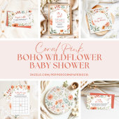 Pink Boho Rustic Wildflower Books for Baby Girl エンクロージャーカード