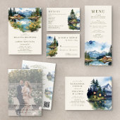 クラシッククリームオリーブグリーンフォトコラージュ結婚ズ サンキューカード