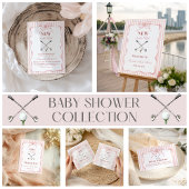 Country Pink Girl New to the Club Golf Baby Shower 招待状