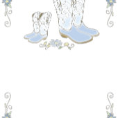 カウボーイベイビーシャワーカントリーウエスタンブルーボーイ 缶バッジ