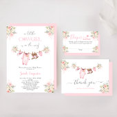 A little Cowgirl Baby shower Diaper Raffle Card エンクロージャーカード